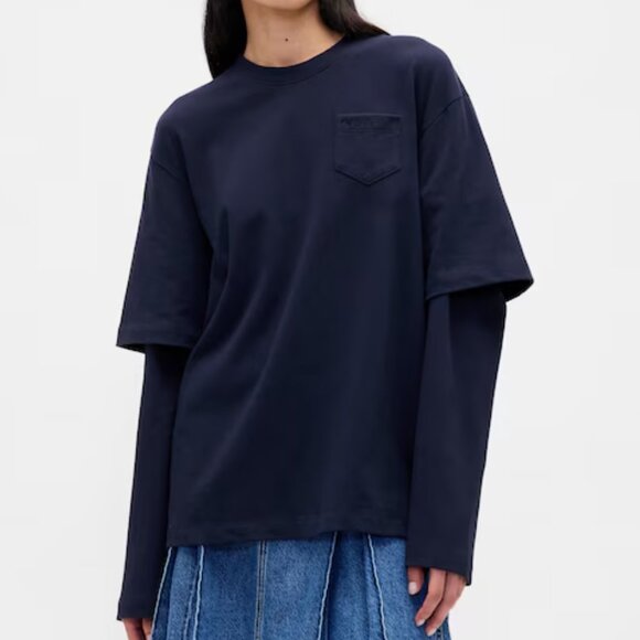 Gap × Sandy Liang Adult Heavyweight Organic Cotton Layered T-Shirt - Picture 1 of 1